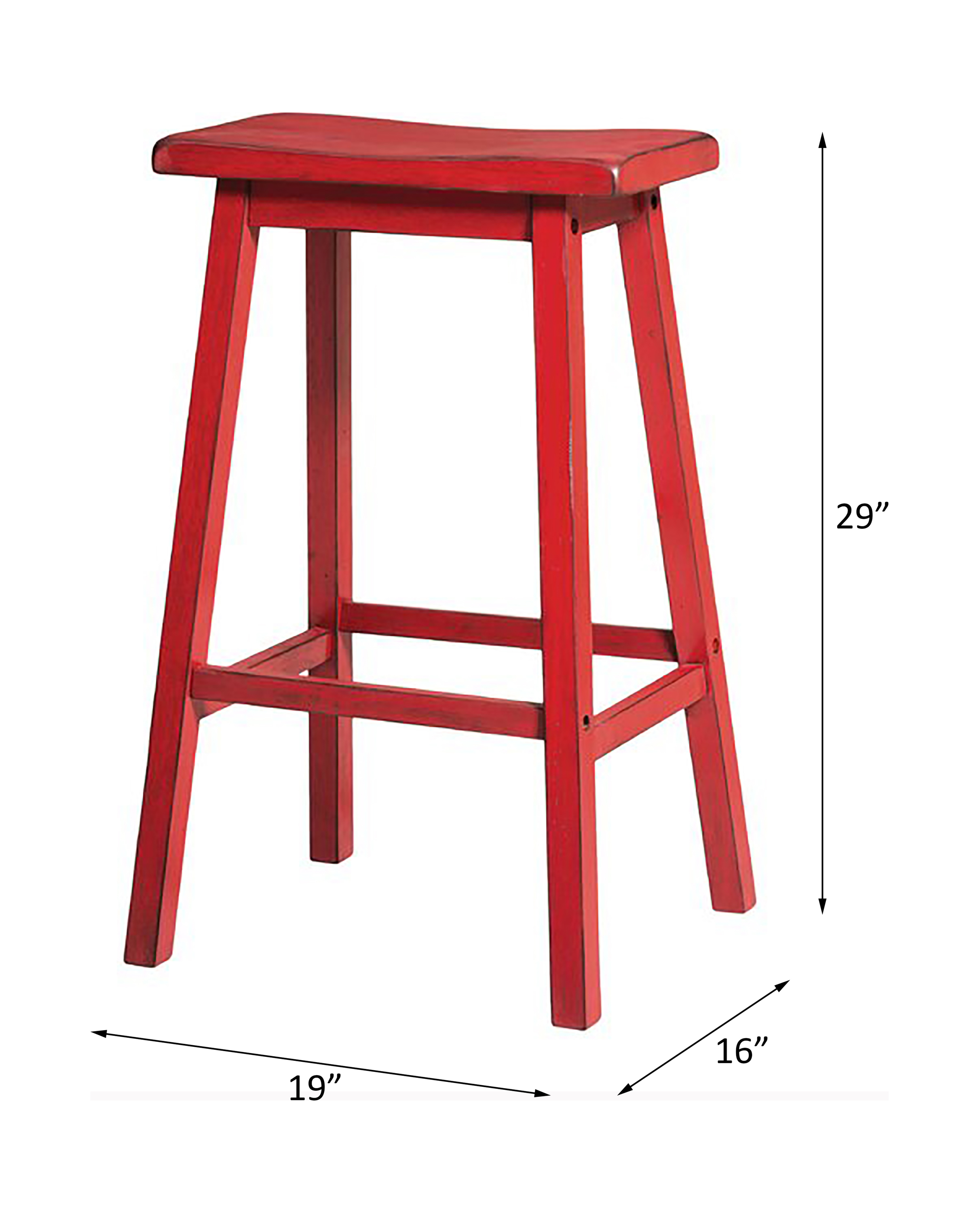 ACME Gaucho Bar Stool (Set of 2) - Antique Red