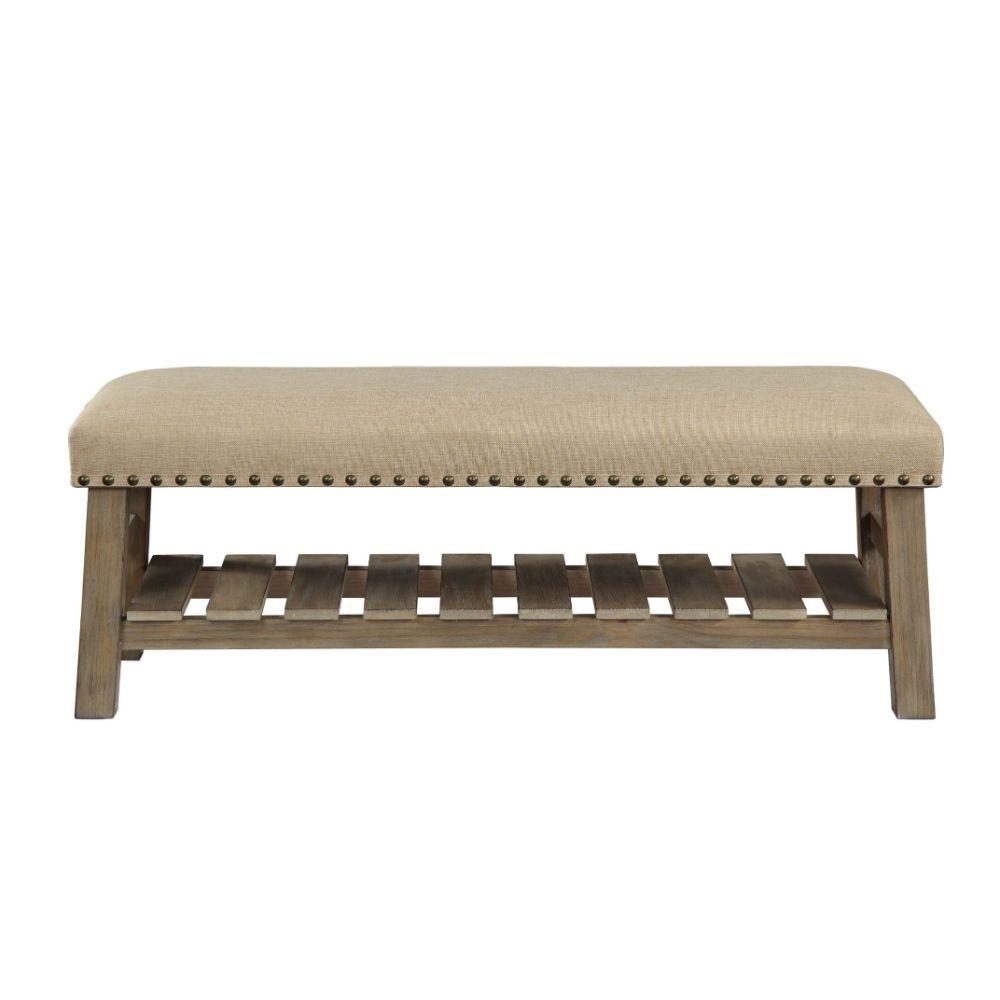 ACME - Bigot Bench in Antique White