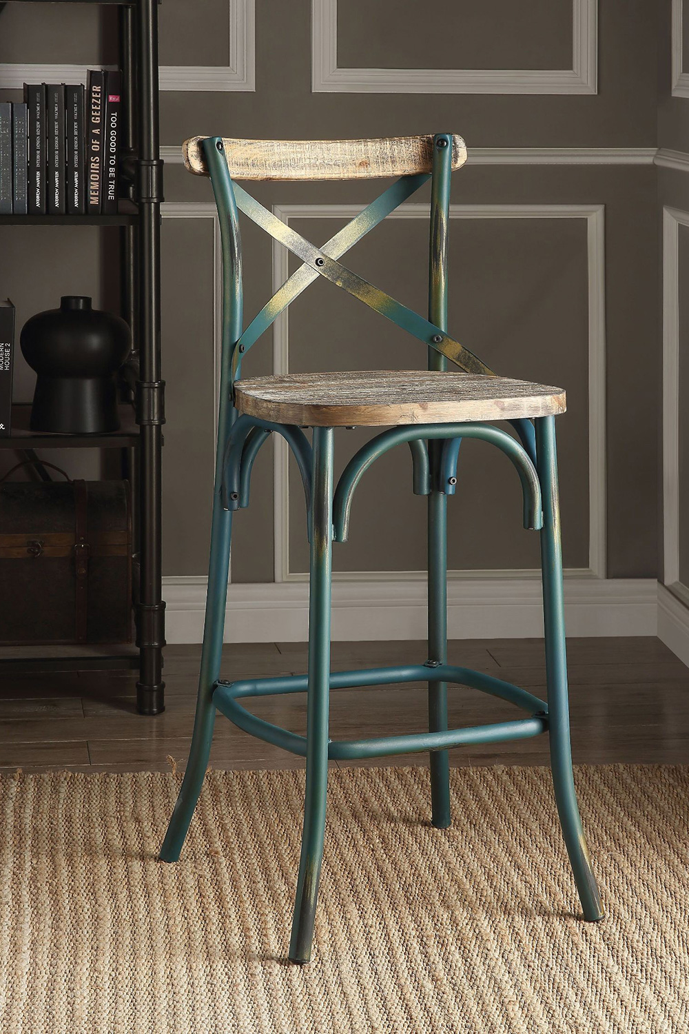 ACME - Zaire Antique Bar Chair