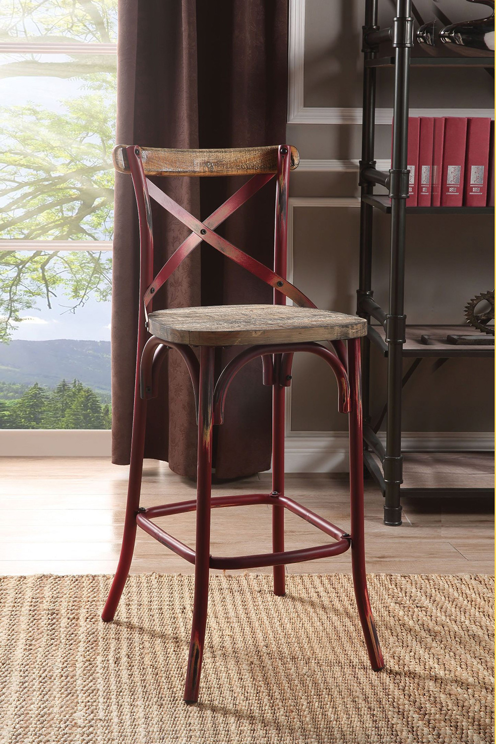 ACME - Zaire Antique Bar Chair