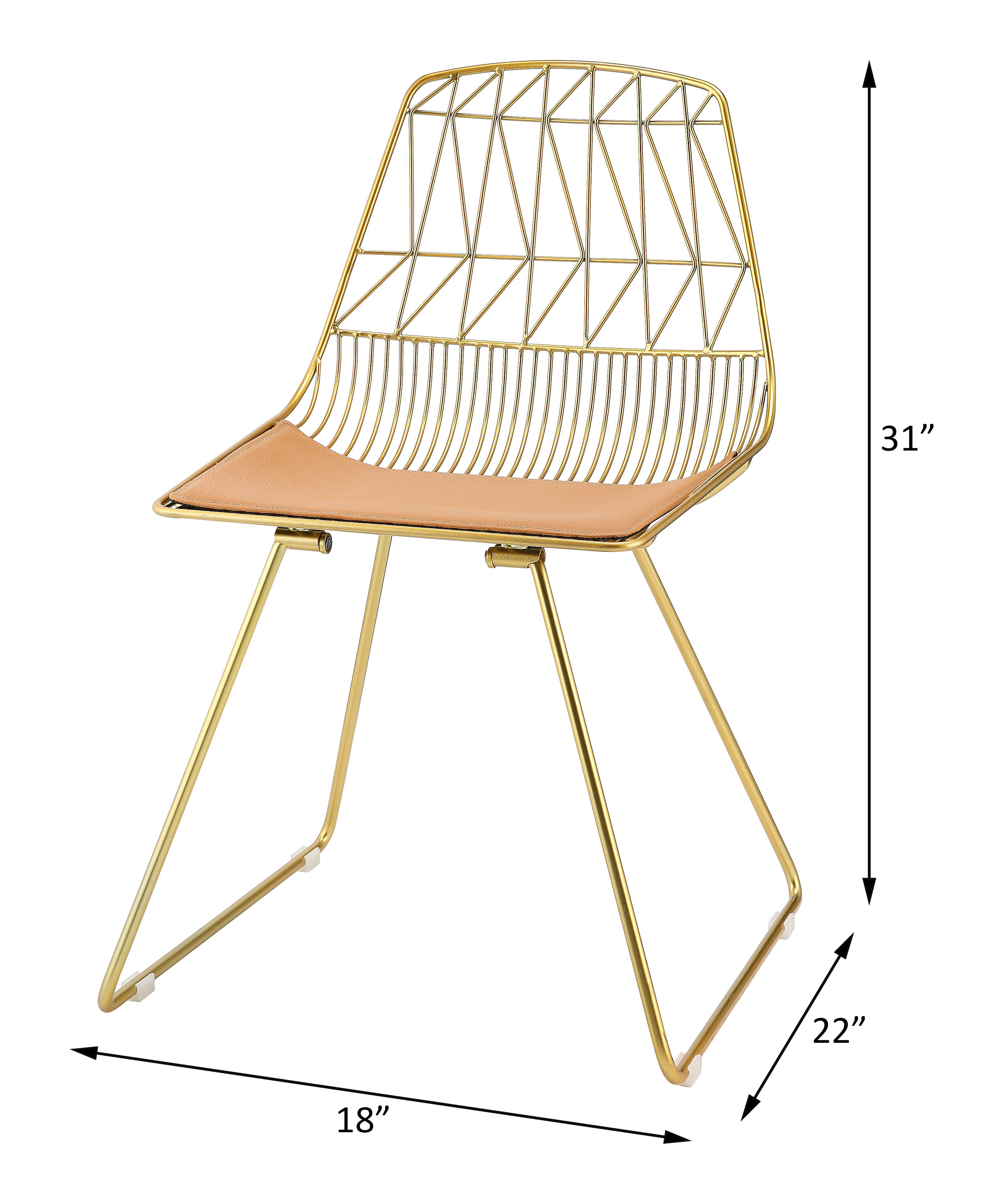 ACME - Fantasia Side Chair (Set of 2) in Whiskey/Gold