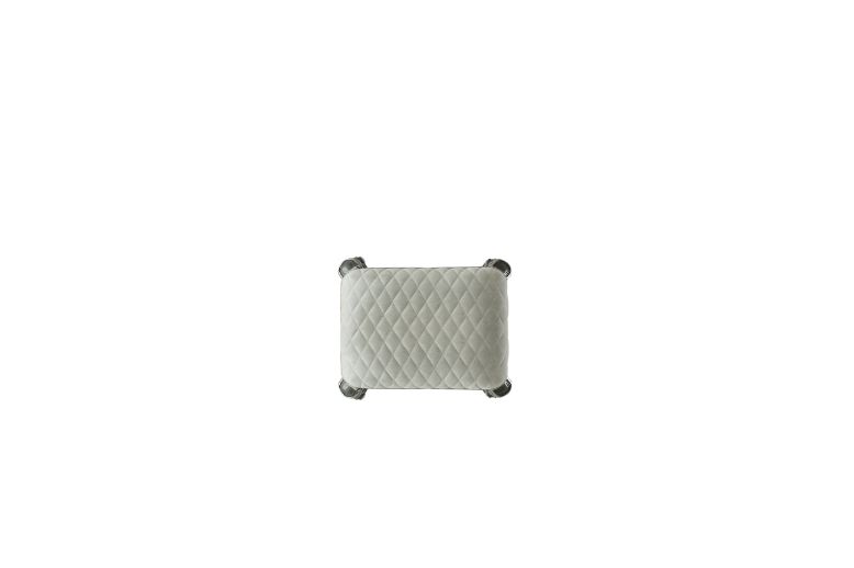 ACME - House Delphine Stool in Ivory/Charcoal