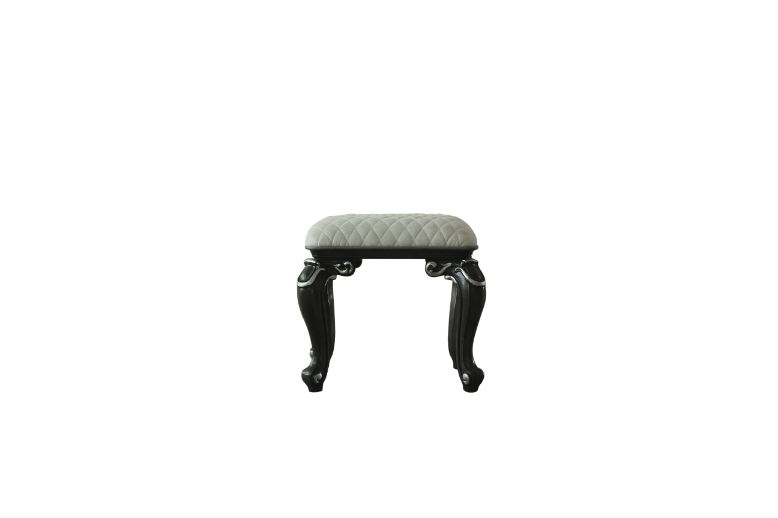 ACME - House Delphine Stool in Ivory/Charcoal