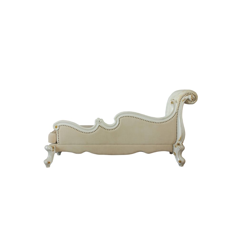 ACME Picardy Chaise Lounge with 2 Pillows - Pattern Antique Pearl