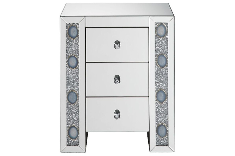 ACME - Sonia Accent Table in Mirrored/Faux Agate Stone