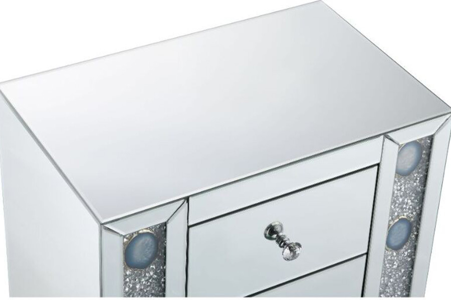 ACME - Sonia Accent Table in Mirrored/Faux Agate Stone