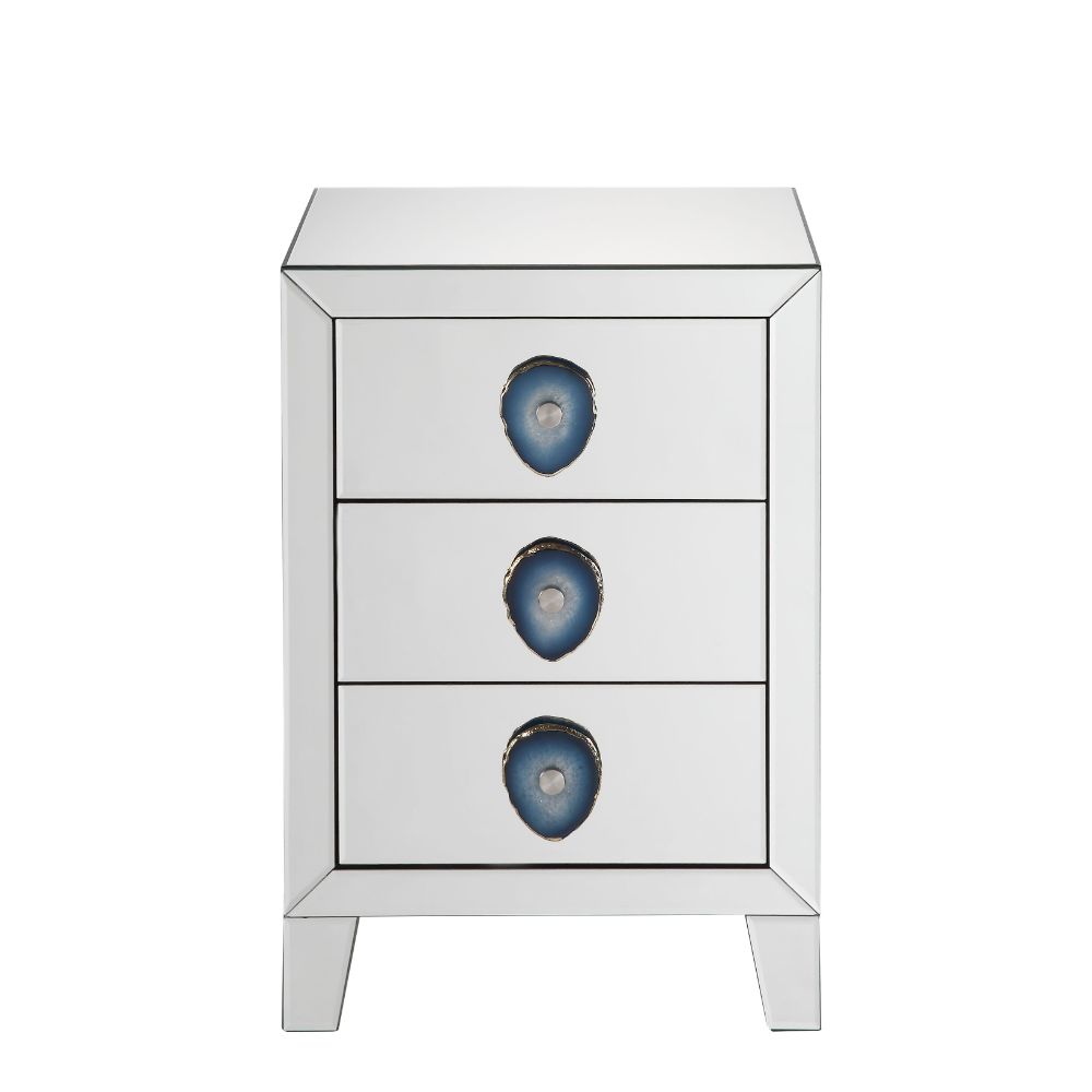 ACME - Filip Accent Table in Mirrored/Faux Agate