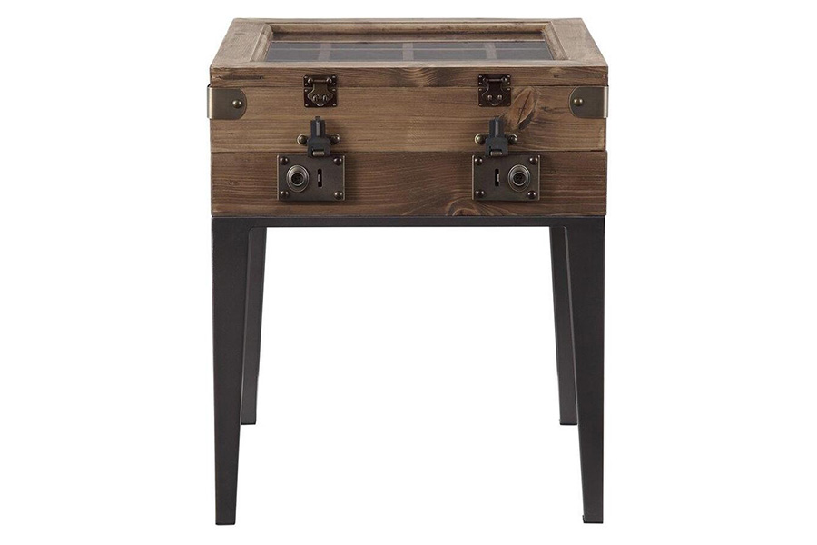 ACME - Kolin Accent Table in Rustic Oak/Matte Gray