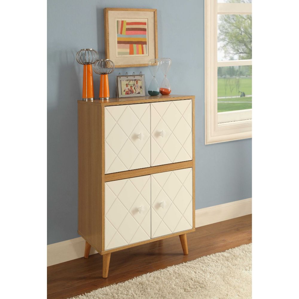 ACME - Anita Cabinet in Natural/White