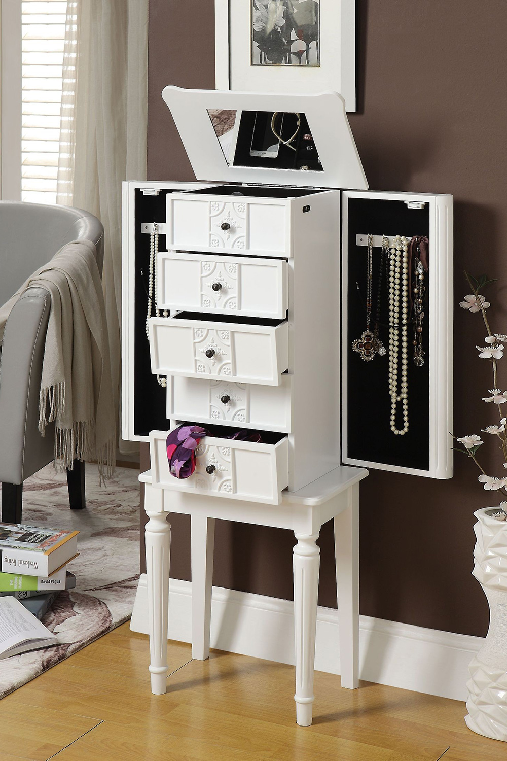 ACME Tammy Jewelry Armoire - White