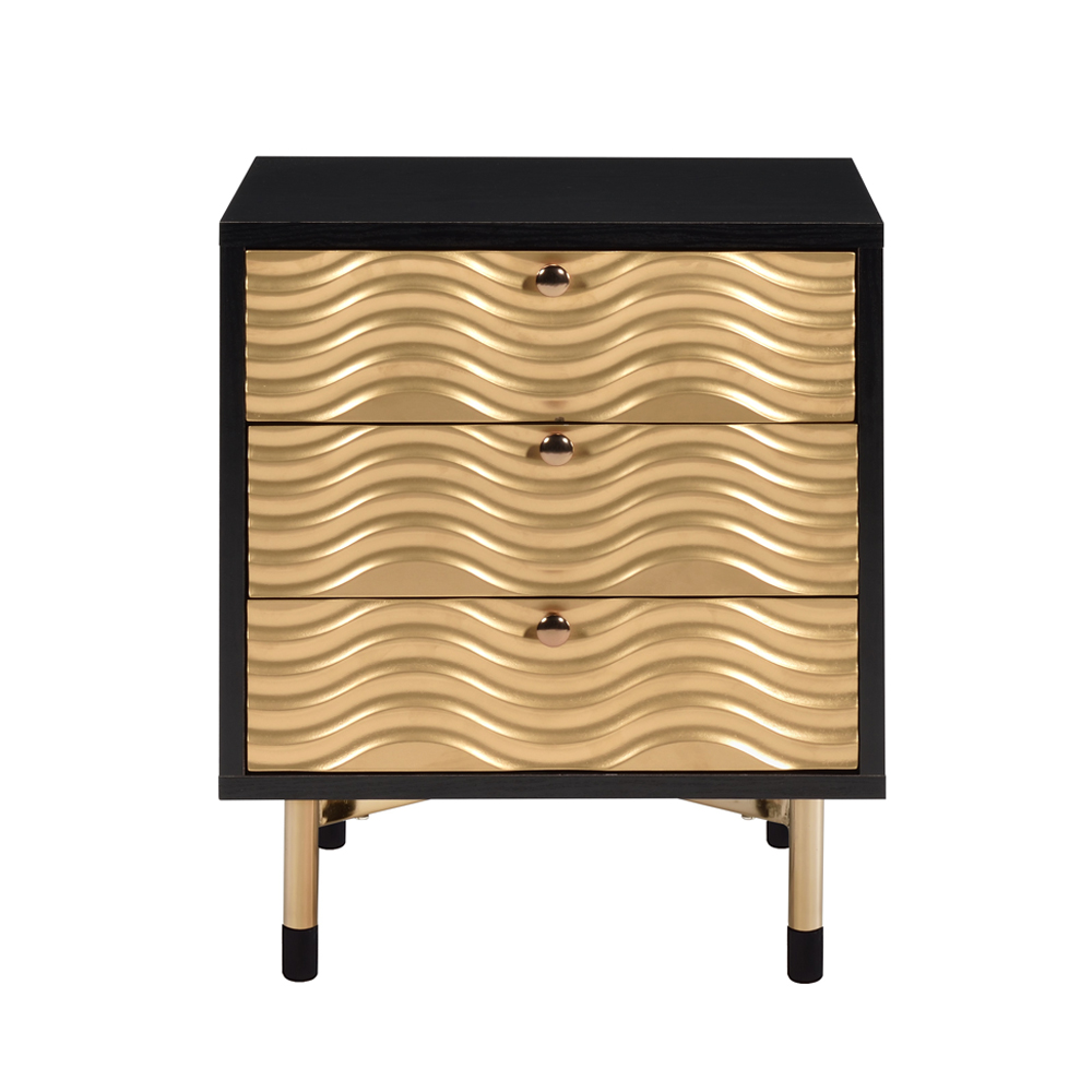 ACME - Alston Accent Table in Black/Champagne