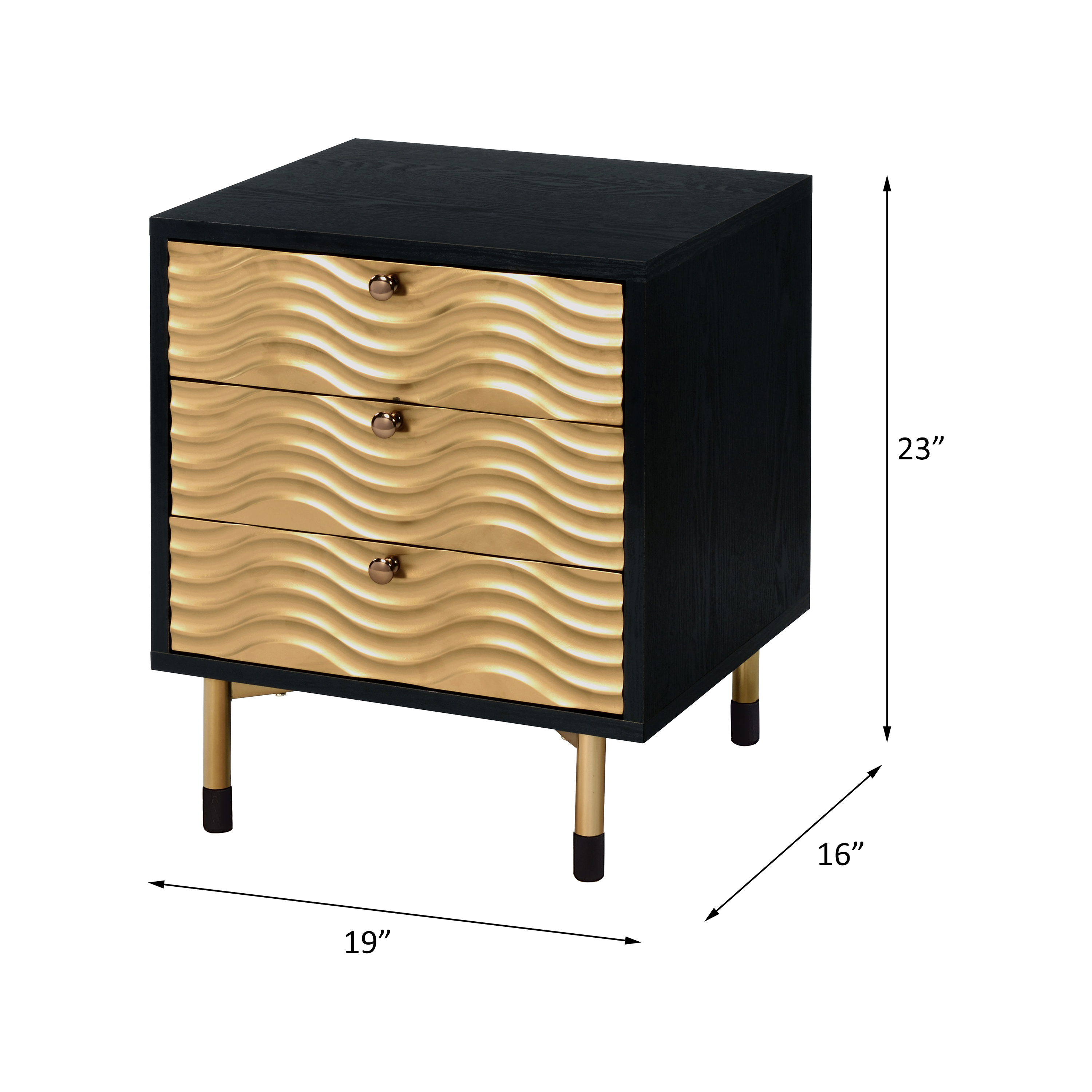 ACME - Alston Accent Table in Black/Champagne