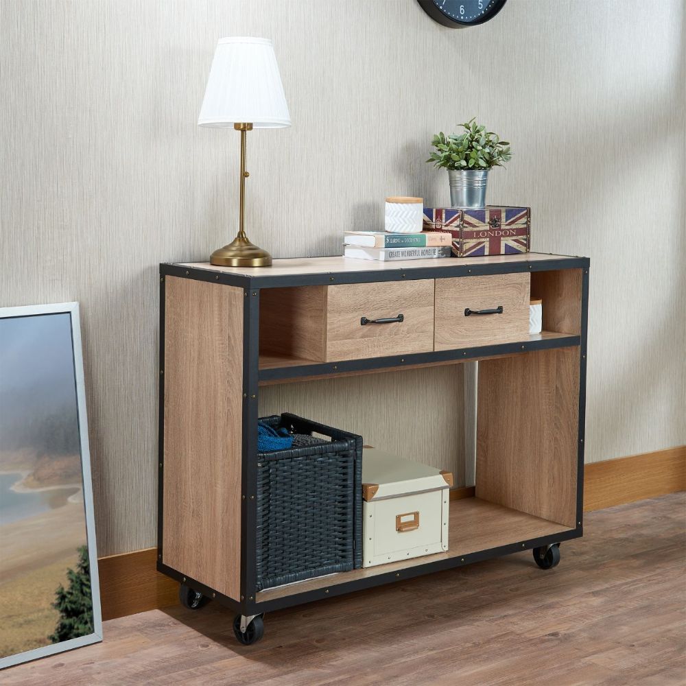 ACME - Bemis Accent Table in Weathered Light Oak