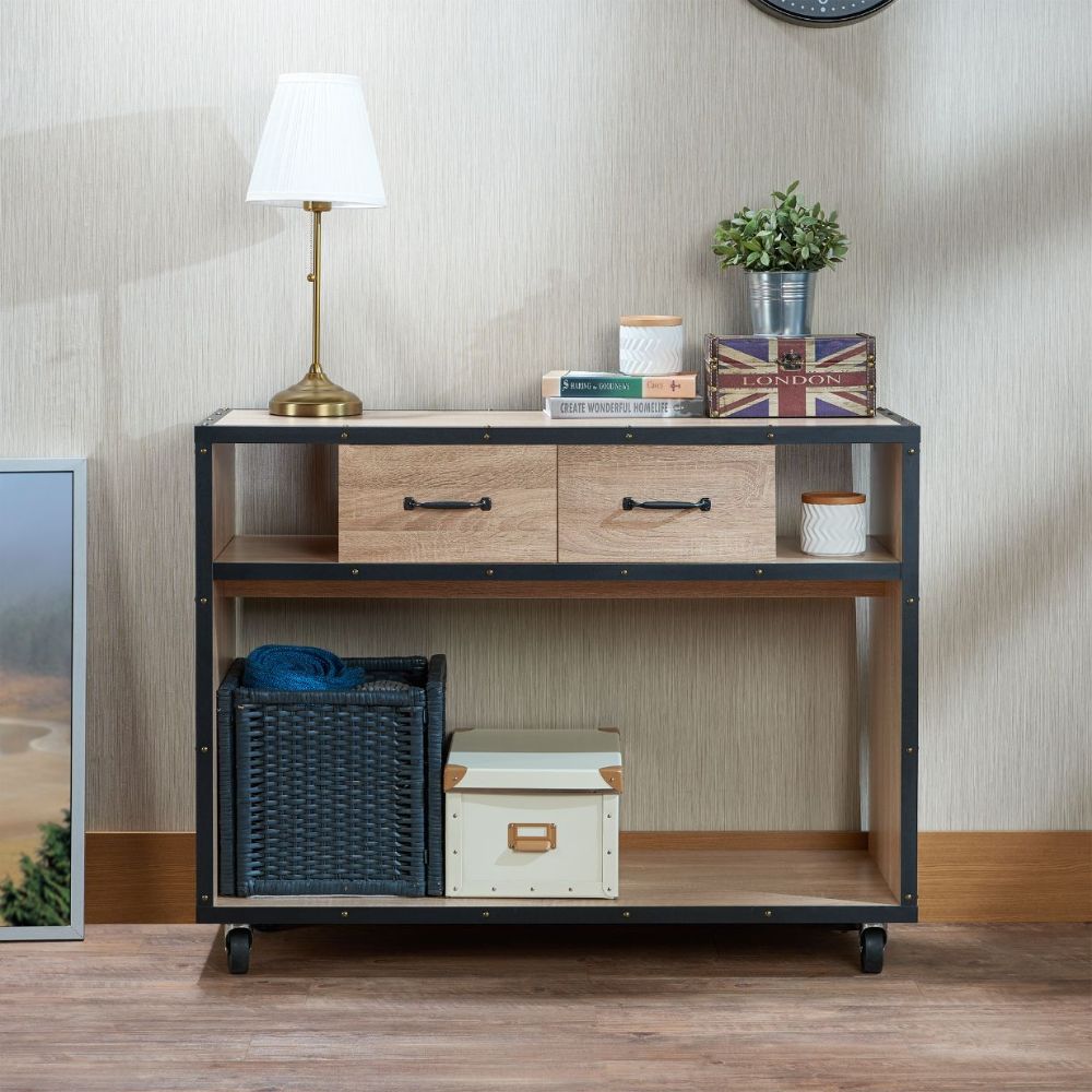 ACME - Bemis Accent Table in Weathered Light Oak