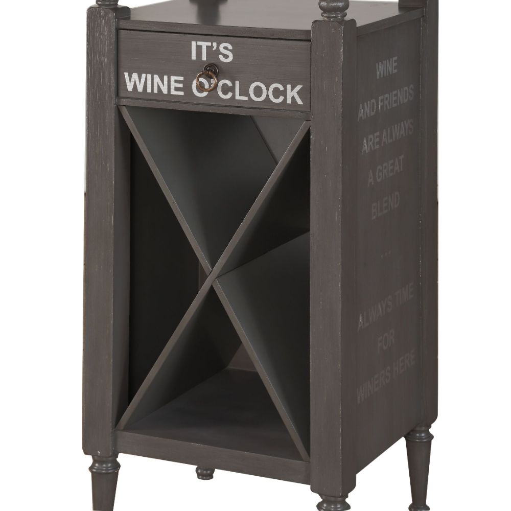 ACME Anthony Wine Cabinet - Antique Gray