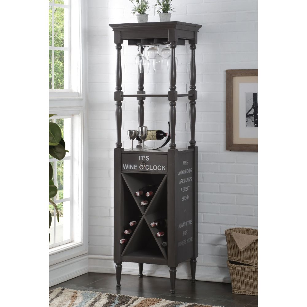 ACME Anthony Wine Cabinet - Antique Gray