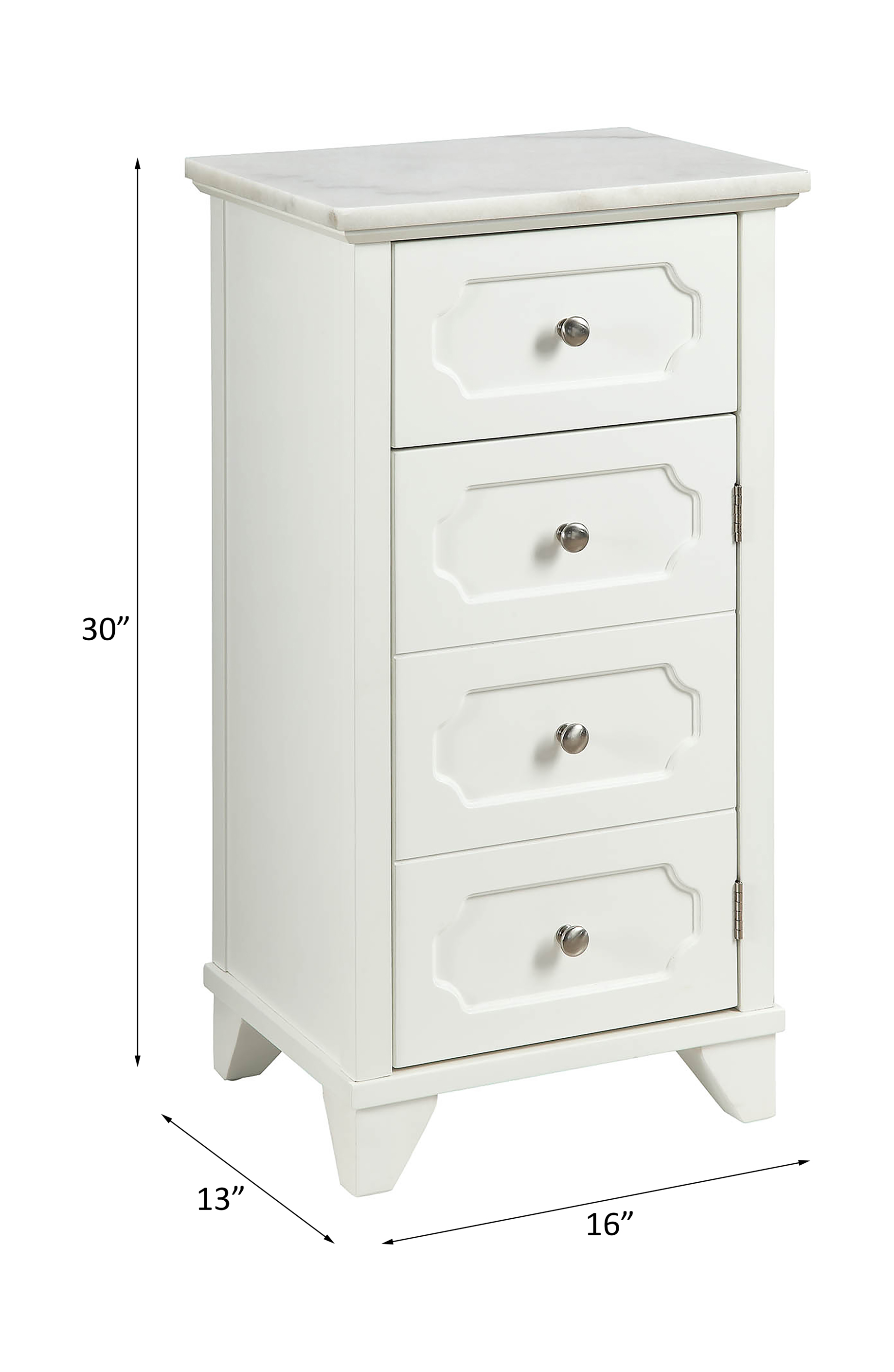 ACME - Shakeia Cabinet in Marble Top/White