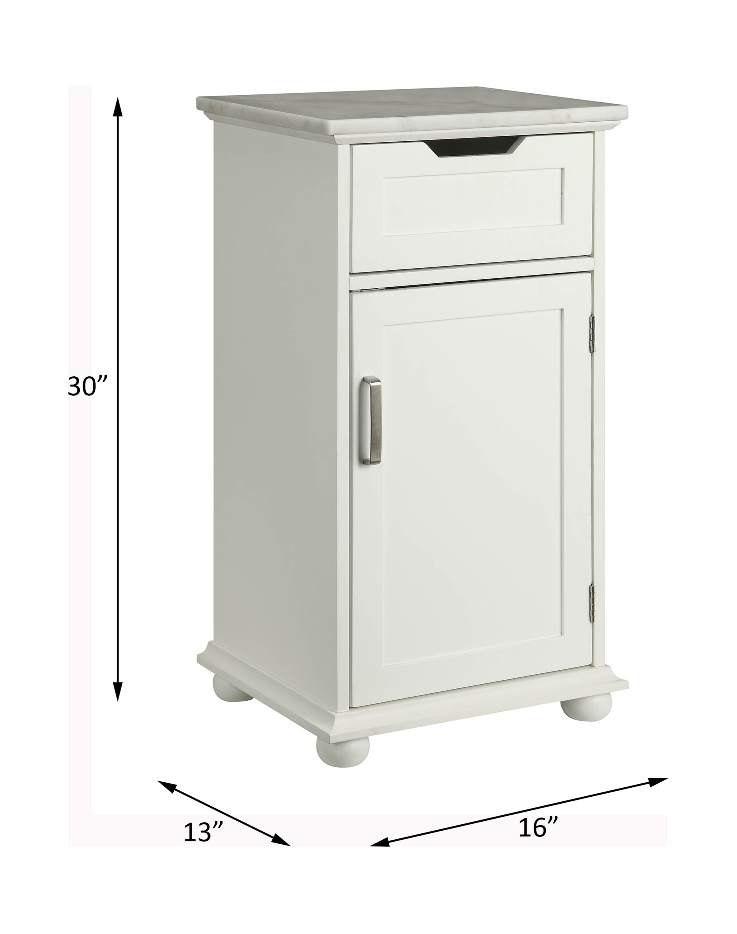 ACME - Shizo Cabinet in Marble Top/White