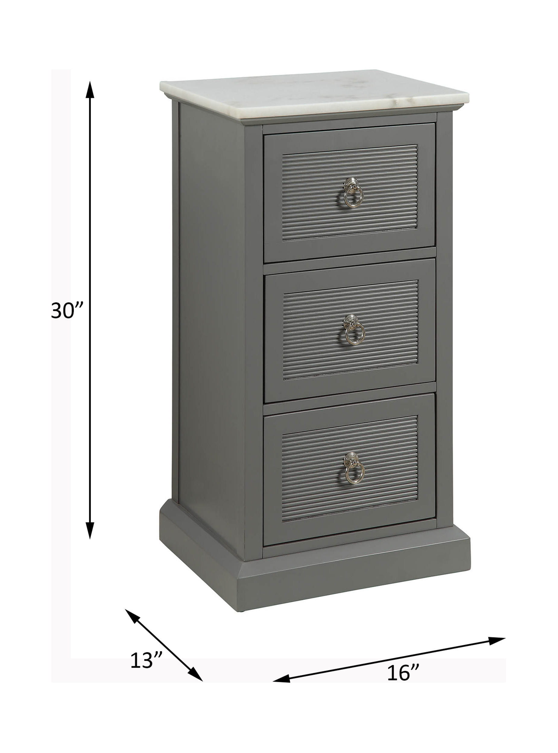 ACME - Swart Cabinet in Marble Top/Gray