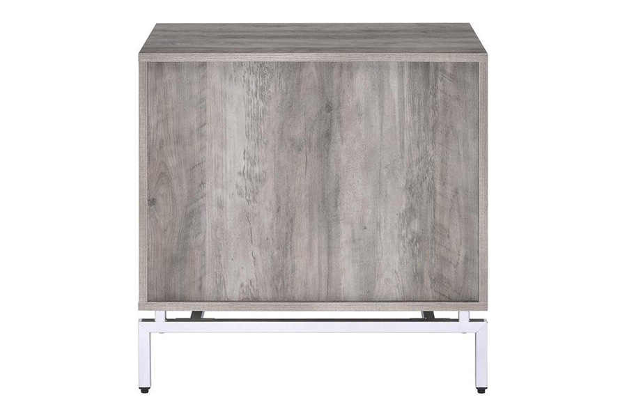 ACME - Cistus Accent Table in Weathered Gray Oak/White