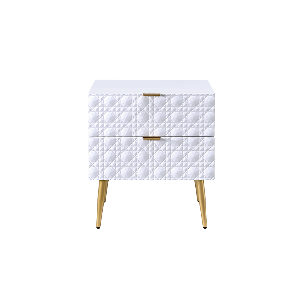 ACME - Maisey II Nightstand in White/Gold