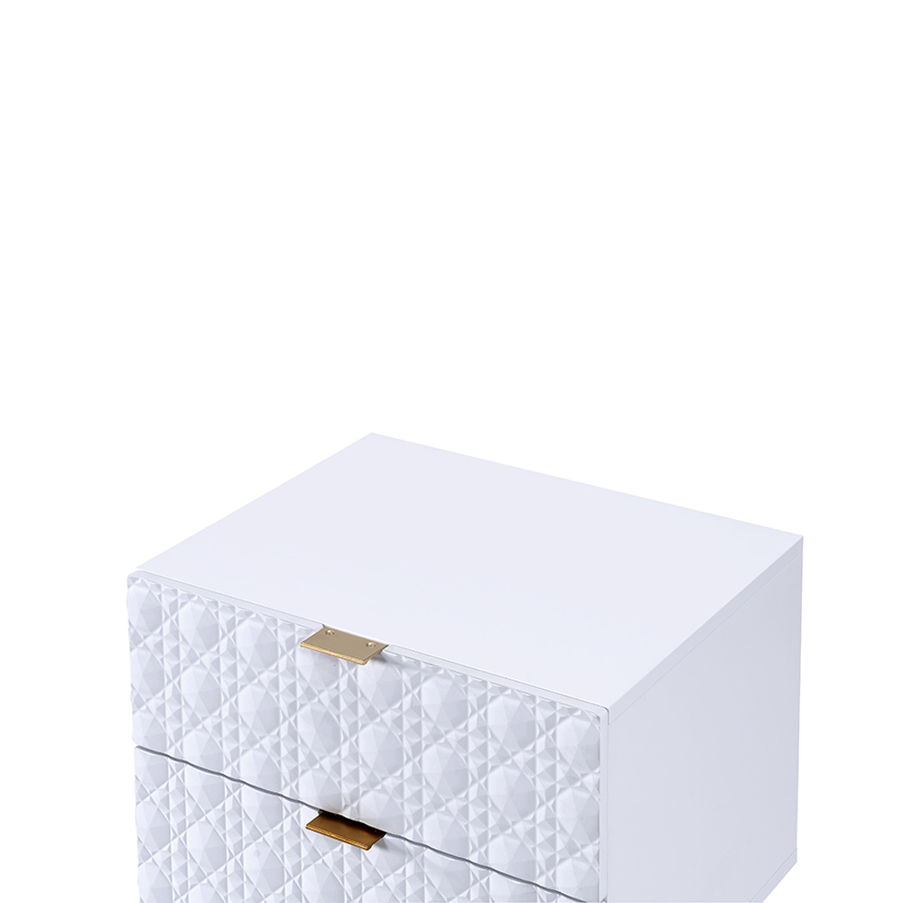 ACME - Maisey II Nightstand in White/Gold