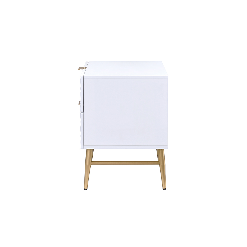 ACME - Maisey II Nightstand in White/Gold