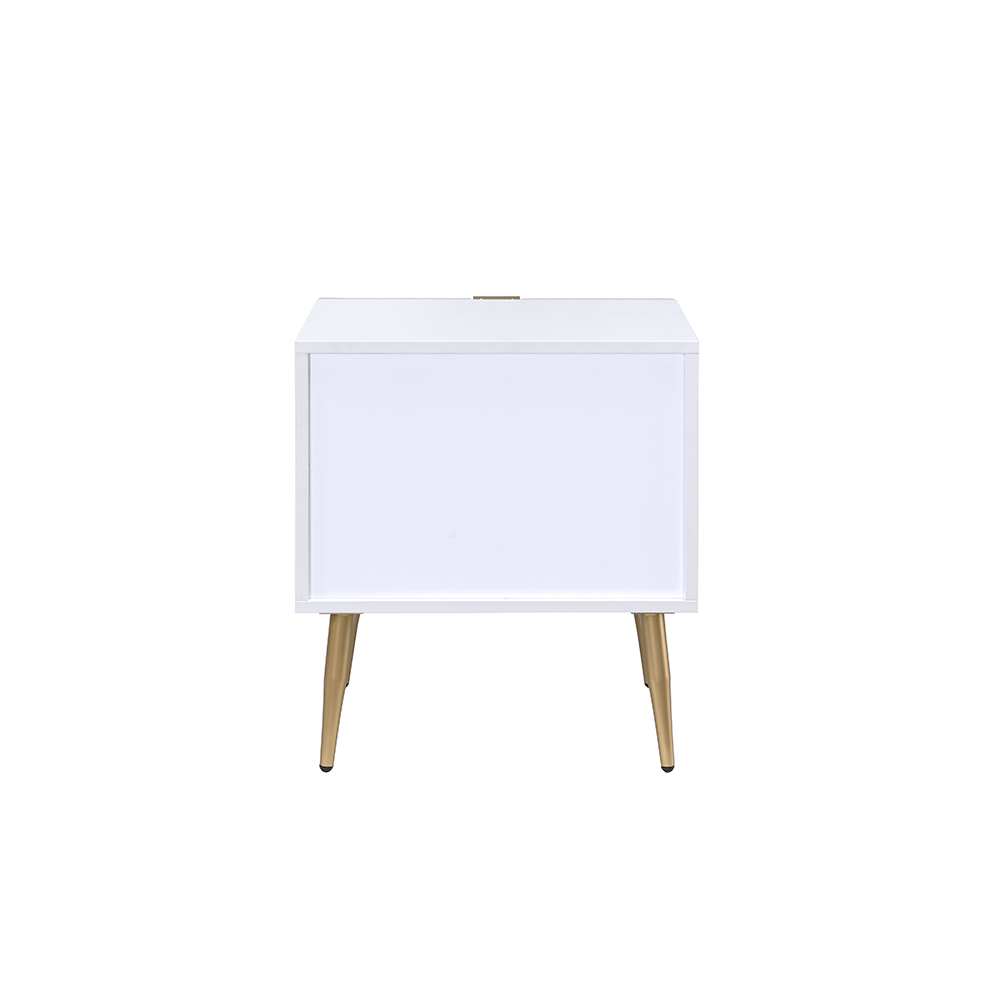 ACME - Maisey II Nightstand in White/Gold