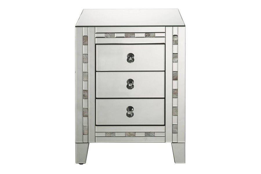 ACME - Nasa Accent Table in Mirrored/Mother Pearl