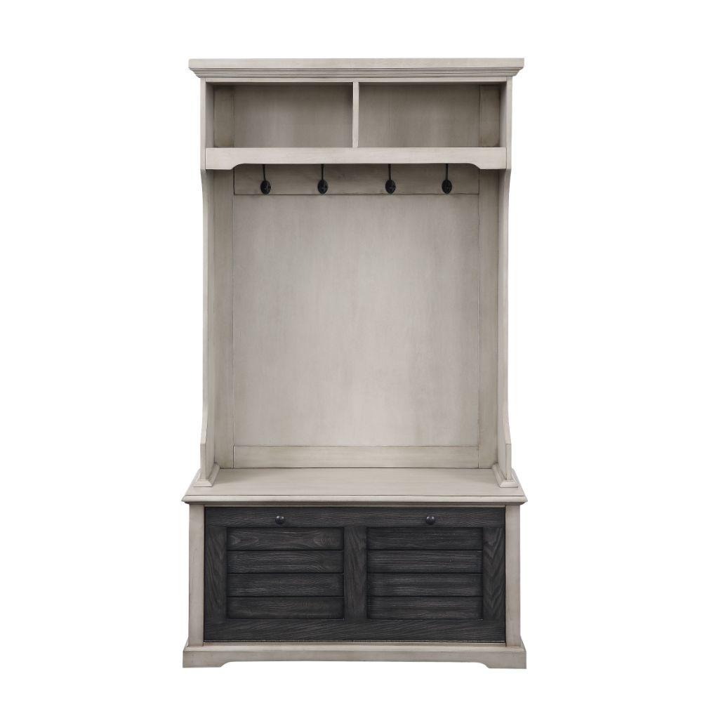 ACME - Shermie Hall Tree in Antique White/Dark Gray