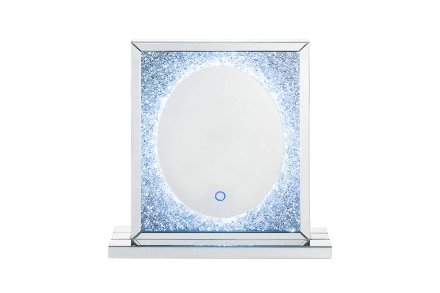 ACME - Noralie Accent Mirror with Led in Mirrored/Faux Diamonds (97707)