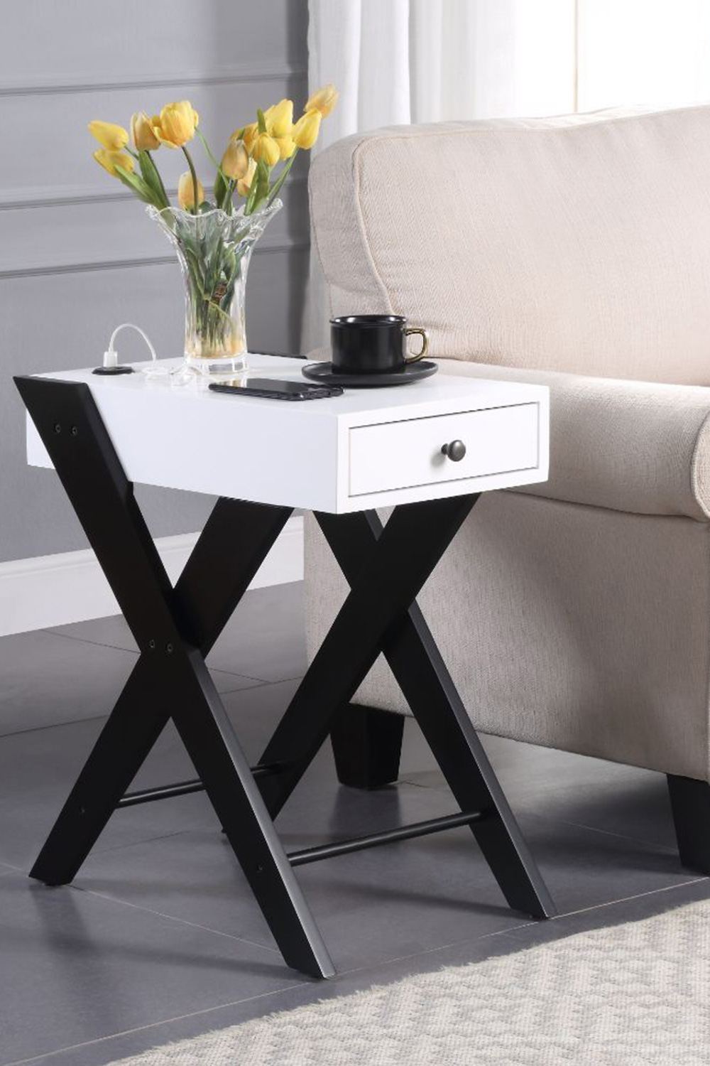 ACME - Fierce Side Table with USB Charging Dock