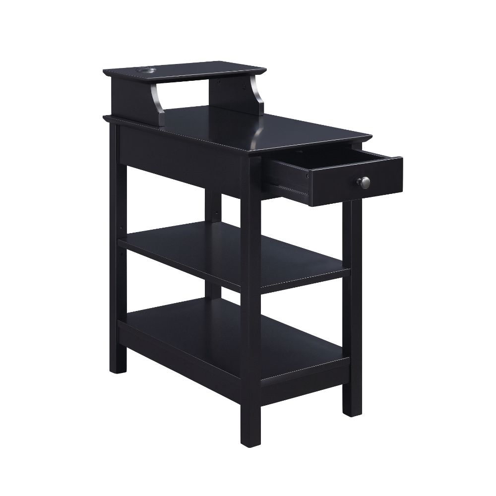 ACME Slayer Side Table with USB Charging Dock - Black