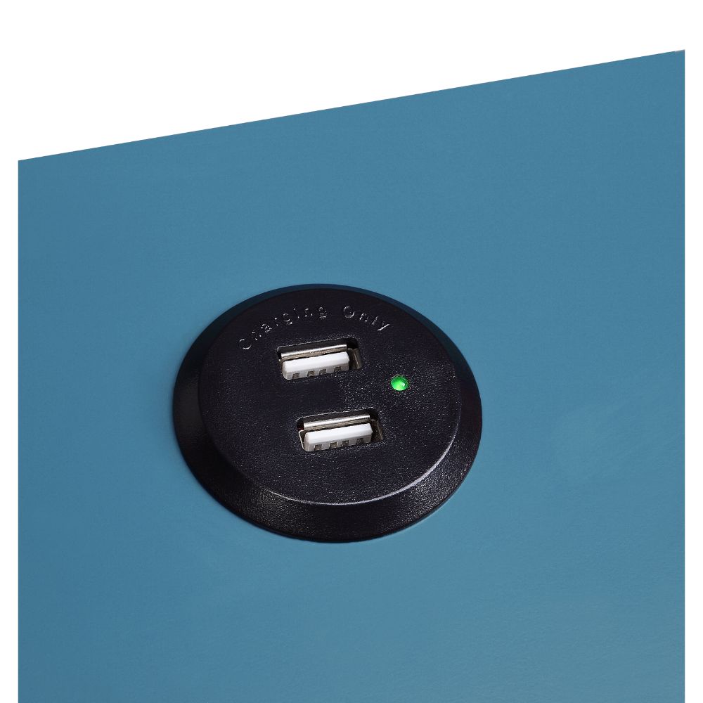 ACME Byzad Side Table with USB Charging Dock - Teal