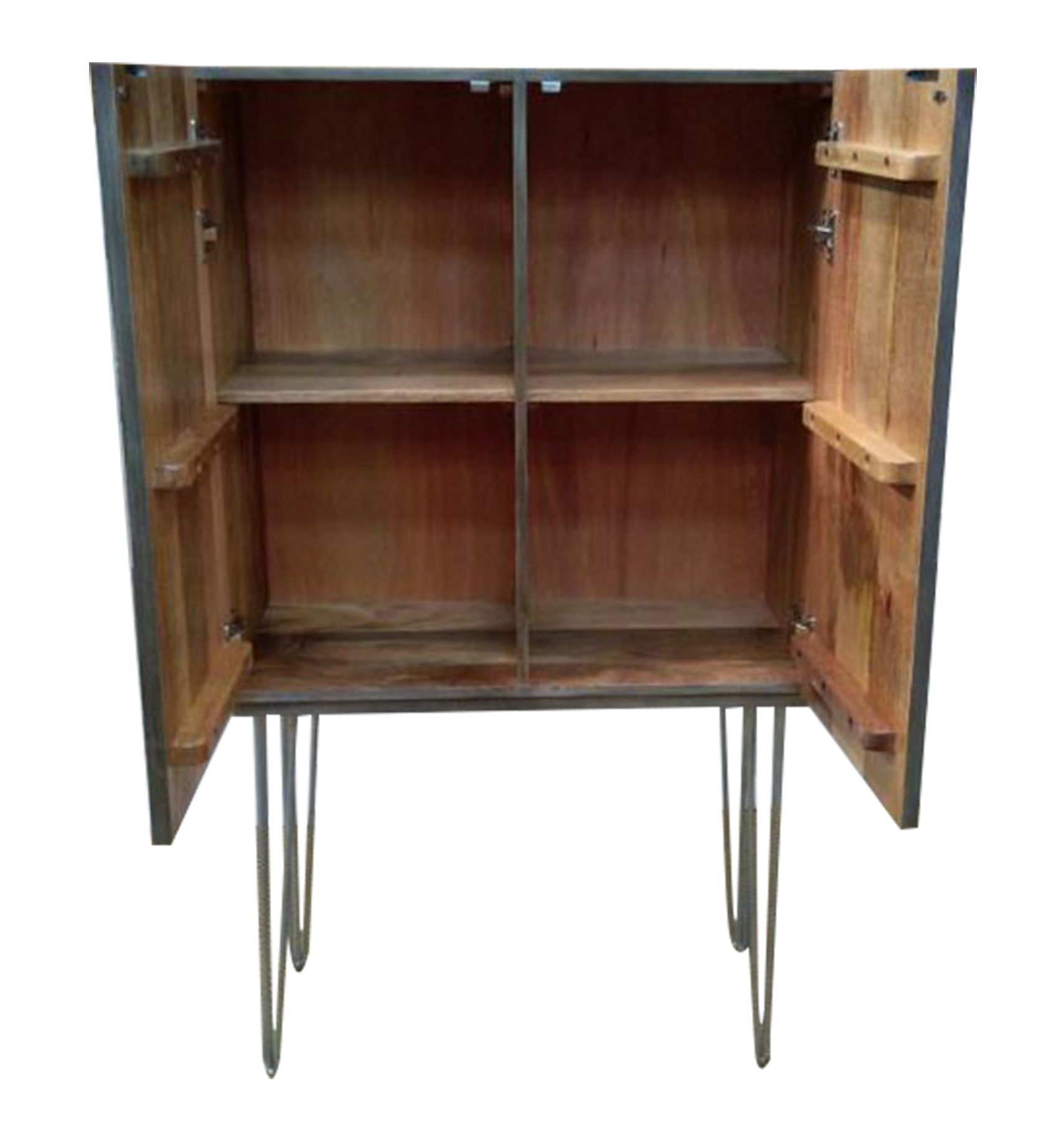 ACME - Keva Cabinet in Gray Stone/Ash Oak