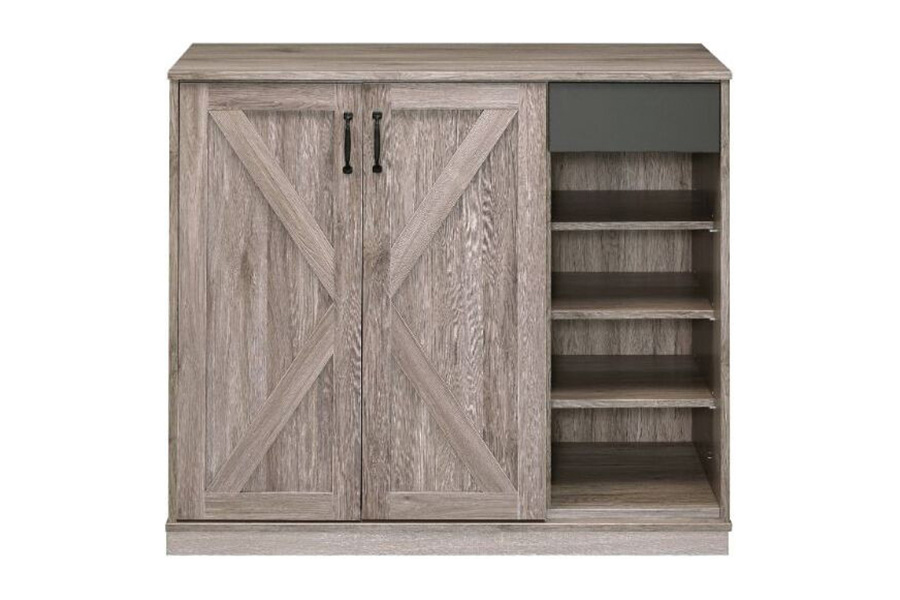 ACME - Toski Shoe Cabinet in Rustic Gray Oak