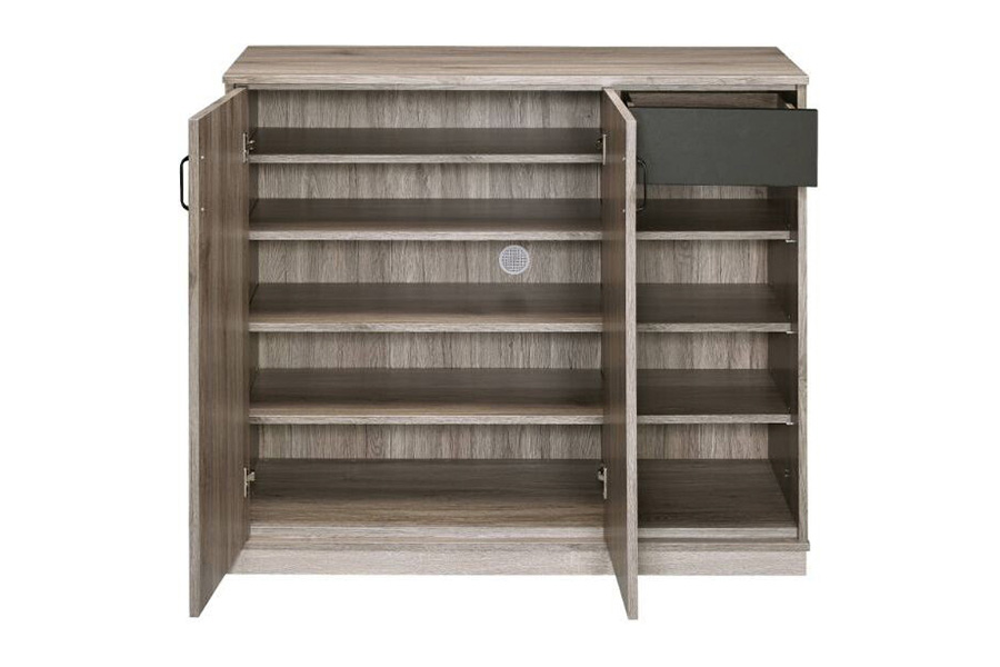 ACME - Toski Shoe Cabinet in Rustic Gray Oak