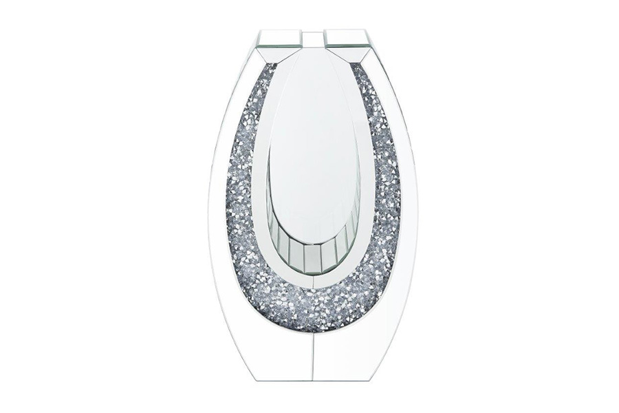 ACME - Noralie Accent Decor in Mirrored/Faux Diamonds