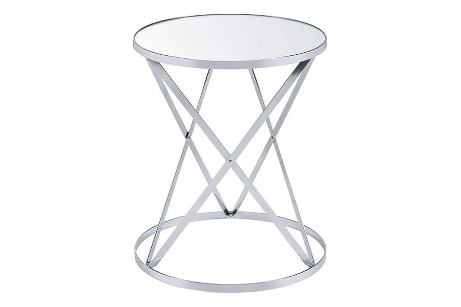 ACME - Flux Accent Table in Mirror/Chrome