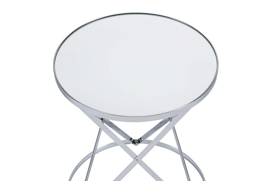 ACME - Flux Accent Table in Mirror/Chrome