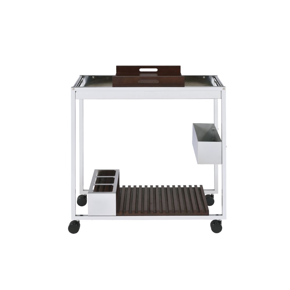 ACME - Lisses Serving Cart in Chrome