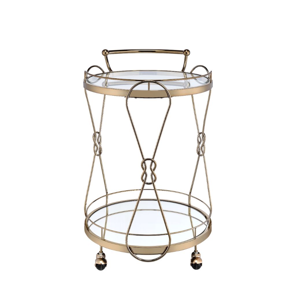 ACME - Zekera Serving Cart in Champagne