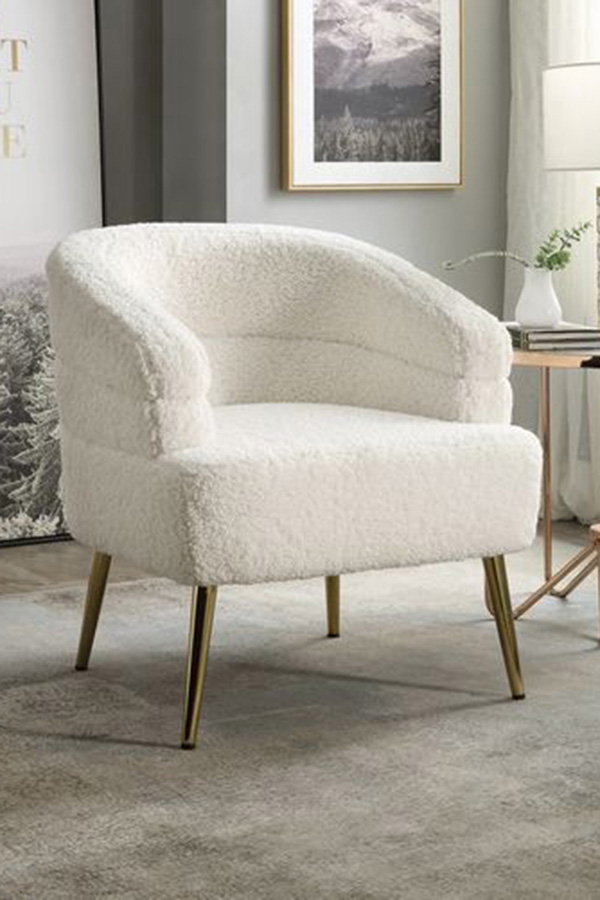 ACME - Trezona Accent Chair in White Teddy Sherpa