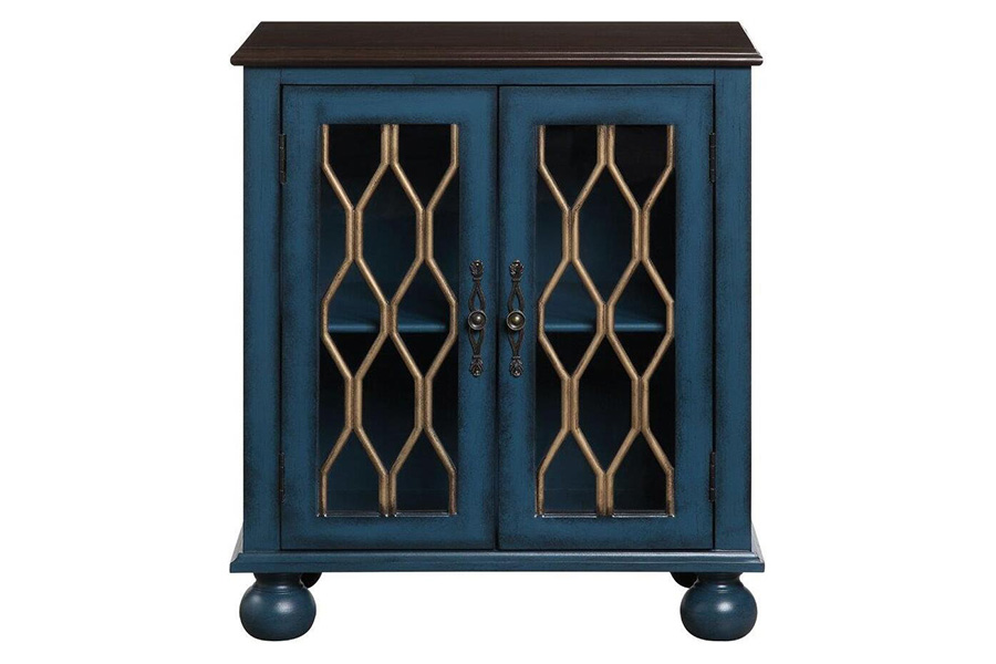 ACME - Lassie Console Cabinet in Antique Blue