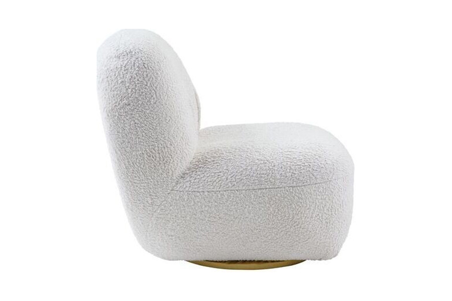 ACME Yedaid Accent Chair with Swivel - White Teddy Sherpa