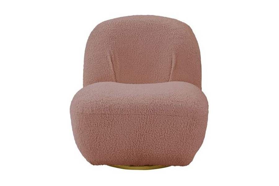 ACME Yedaid Accent Chair with Swivel - Pink Teddy Sherpa