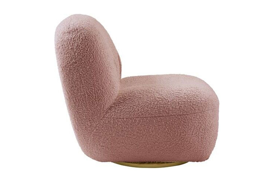 ACME Yedaid Accent Chair with Swivel - Pink Teddy Sherpa