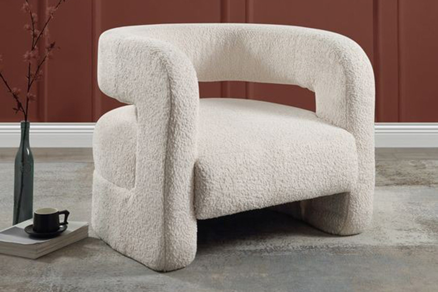 ACME - Yitua Accent Chair in White Teddy Sherpa