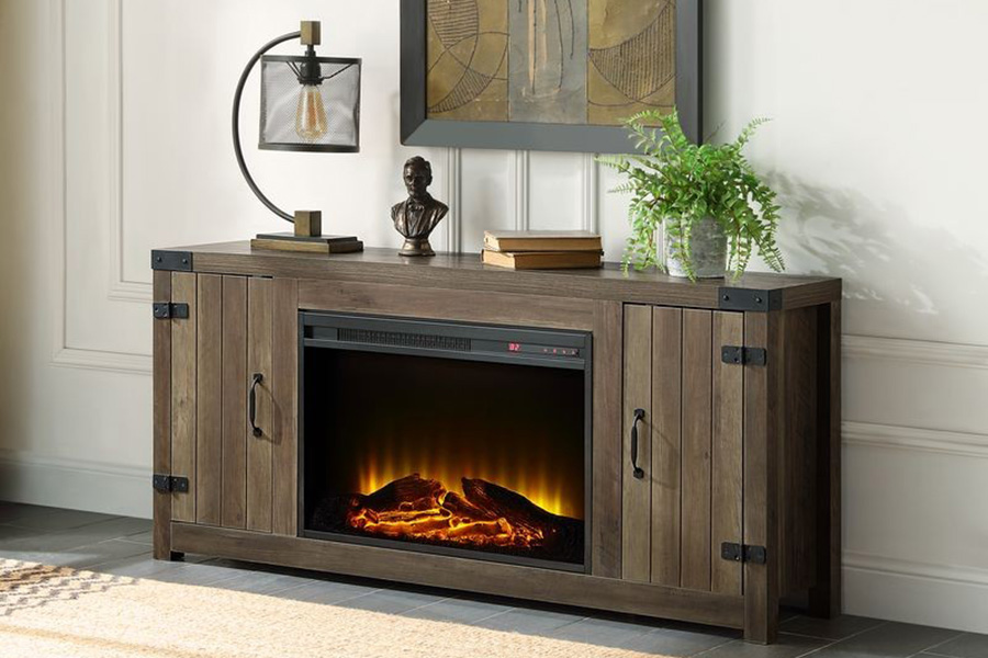 ACME - Tobias Fireplace in Rustic Oak (AC00275)