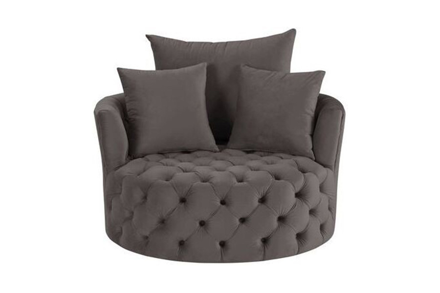 ACME Zunyas Accent Chair with Swivel - Gray Velvet